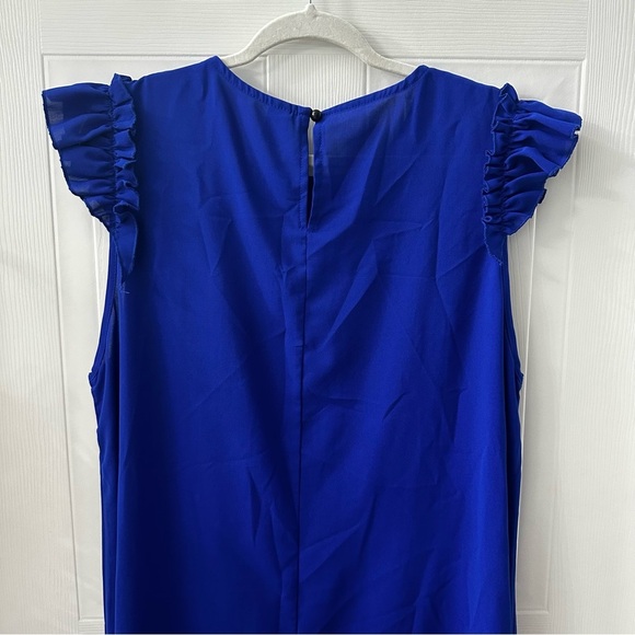 Two Ruffle Sleeve Romantic Dresses Blue and Green Romantic - Picture 6 of 12